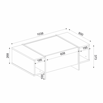 Konferenční stolek VEYRON černá/zlatá 5