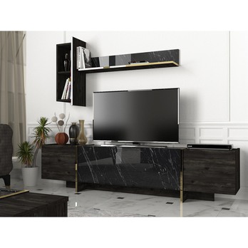 TV sestava VEYRON černá/zlatá 1