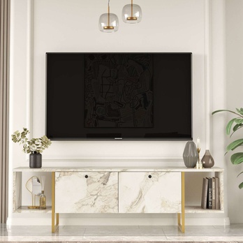 TV stolek VG30 bílá/zlatá 3