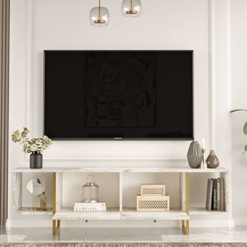 TV stolek VG30 bílá/zlatá 4