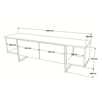 TV stolek VG30 bílá/zlatá 6