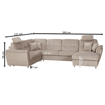 Sedací souprava VIANA II levá, béžová 3