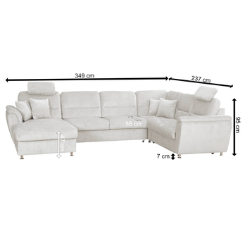 Sedací souprava VIANA II pravá, krémová 3