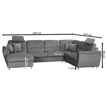 Sedací souprava VIANA II pravá, tmavě šedá 3