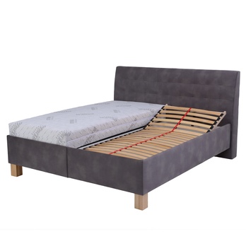 Polohovací postel s matrací VICTORIA šedohnědá, 180x200 cm 4