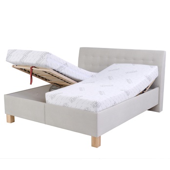 Polohovací postel s matrací VICTORIA světle šedá, 180x200 cm 3