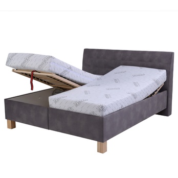 Polohovací postel s matrací VICTORIA šedohnědá, 160x200 cm 3