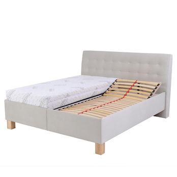 Polohovací postel s matrací VICTORIA světle šedá, 160x200 cm 4