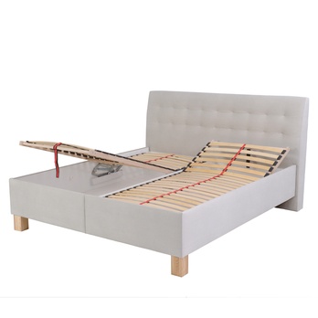 Polohovací postel s matrací VICTORIA světle šedá, 180x200 cm 1