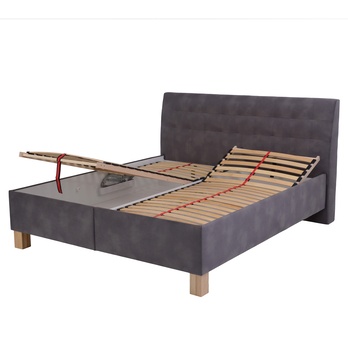 Polohovací postel s roštem VICTORIA šedohnědá, 160x200 cm 1