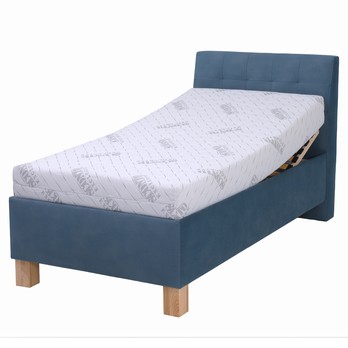 Polohovací postel s matrací VICTORIA modrá, 100x200 cm 1