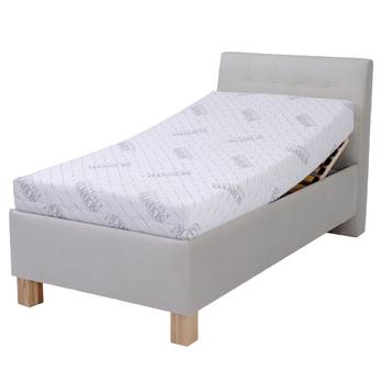 Polohovací postel s matrací VICTORIA světle šedá, 90x200 cm 1