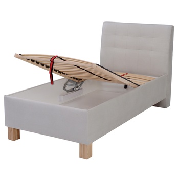 Polohovací postel s matrací VICTORIA světle šedá, 90x200 cm 4