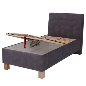 Polohovací postel s roštem VICTORIA šedohnědá, 100x200 cm 2