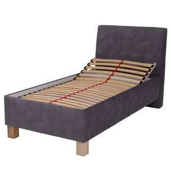 Polohovací postel s roštem VICTORIA šedohnědá, 90x200 cm 1