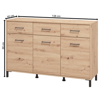 Komoda VIENNA dub artisan, šířka 138 cm 5