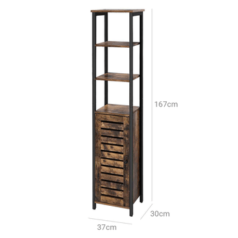 Vysoká koupelnová skříňka  VINTAGE 2 rustikální hnědá/černá 6
