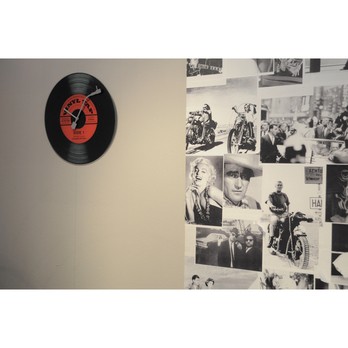 Nástěnné hodiny VINYL TAP černá 5
