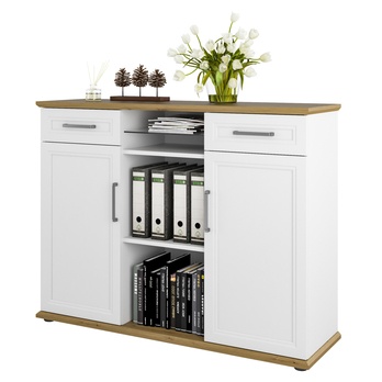 Komoda VIVIENNE dub/bílá matná, šířka 135 cm 4