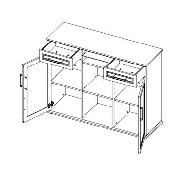 Komoda VIVIENNE dub/bílá matná, šířka 135 cm 2
