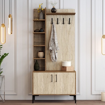 Předsíňová sestava VIYAN 1 ořech/travertin 1