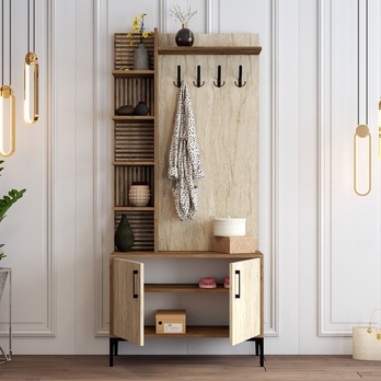 Předsíňová sestava VIYAN 1 ořech/travertin 2