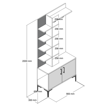 Předsíňová sestava VIYAN 1 ořech/travertin 5