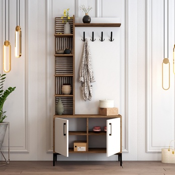 Předsíňová sestava VIYAN 1 ořech/bílá 2