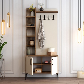 Předsíňová sestava VIYAN 1 ořech/krémová 2