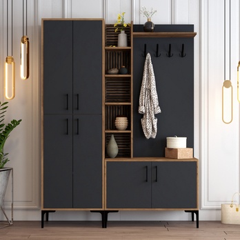 Předsíňová sestava VIYAN 2 ořech/antracitová 4