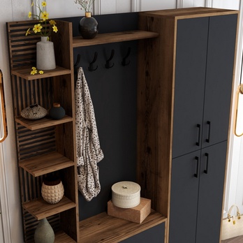 Předsíňová sestava VIYAN 2 ořech/antracitová 5