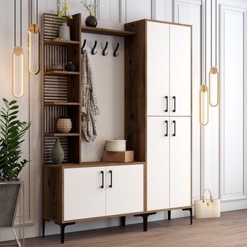 Předsíňová sestava VIYAN 2 ořech/bílá 1