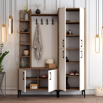 Předsíňová sestava VIYAN 2 ořech/bílá 2