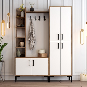 Předsíňová sestava VIYAN 2 ořech/bílá 3