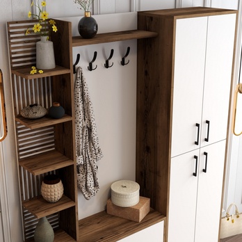 Předsíňová sestava VIYAN 2 ořech/bílá 5