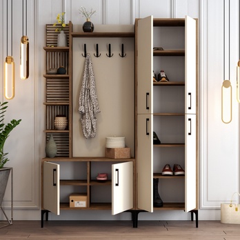 Předsíňová sestava VIYAN 2 ořech/krémová 2