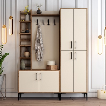 Předsíňová sestava VIYAN 2 ořech/krémová 3