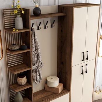 Předsíňová sestava VIYAN 2 ořech/krémová 5