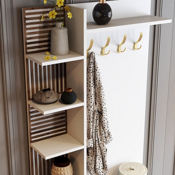 Předsíňová sestava VIYAN 3 bílá/zlatá 4