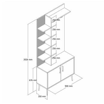 Předsíňová sestava VIYAN 3 bílá/zlatá 5