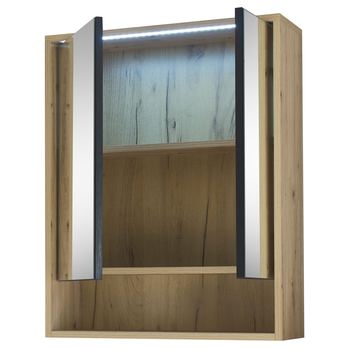 Zrcadlová skříňka VOLANO dub artisan/černá 2