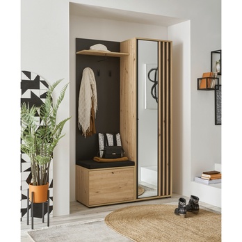 Předsíňová stěna VOLANO dub artisan/černá 1