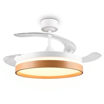 Stropní LED svítidlo s ventilátorem VOLDA bílá/hnědá 1