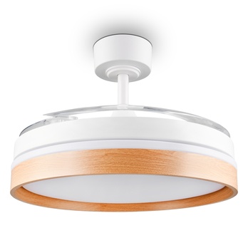 Stropní LED svítidlo s ventilátorem VOLDA bílá/hnědá 2