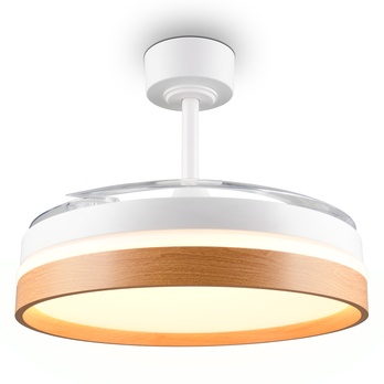 Stropní LED svítidlo s ventilátorem VOLDA bílá/hnědá 3