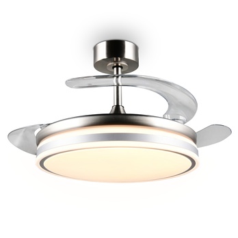 Stropní LED svítidlo s ventilátorem VOLDA stříbrná/bílá 1