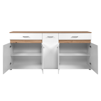 Komoda VOLOS 5 bílá/dub artisan 3