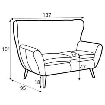 Pohovka VOSS 2 modrá 5