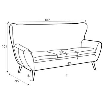 Pohovka VOSS 3 zelená 3