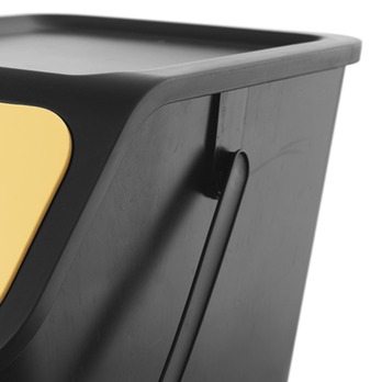 Odpadkový koš na tříděný odpad WASTE žlutá/černá, 25 l 2